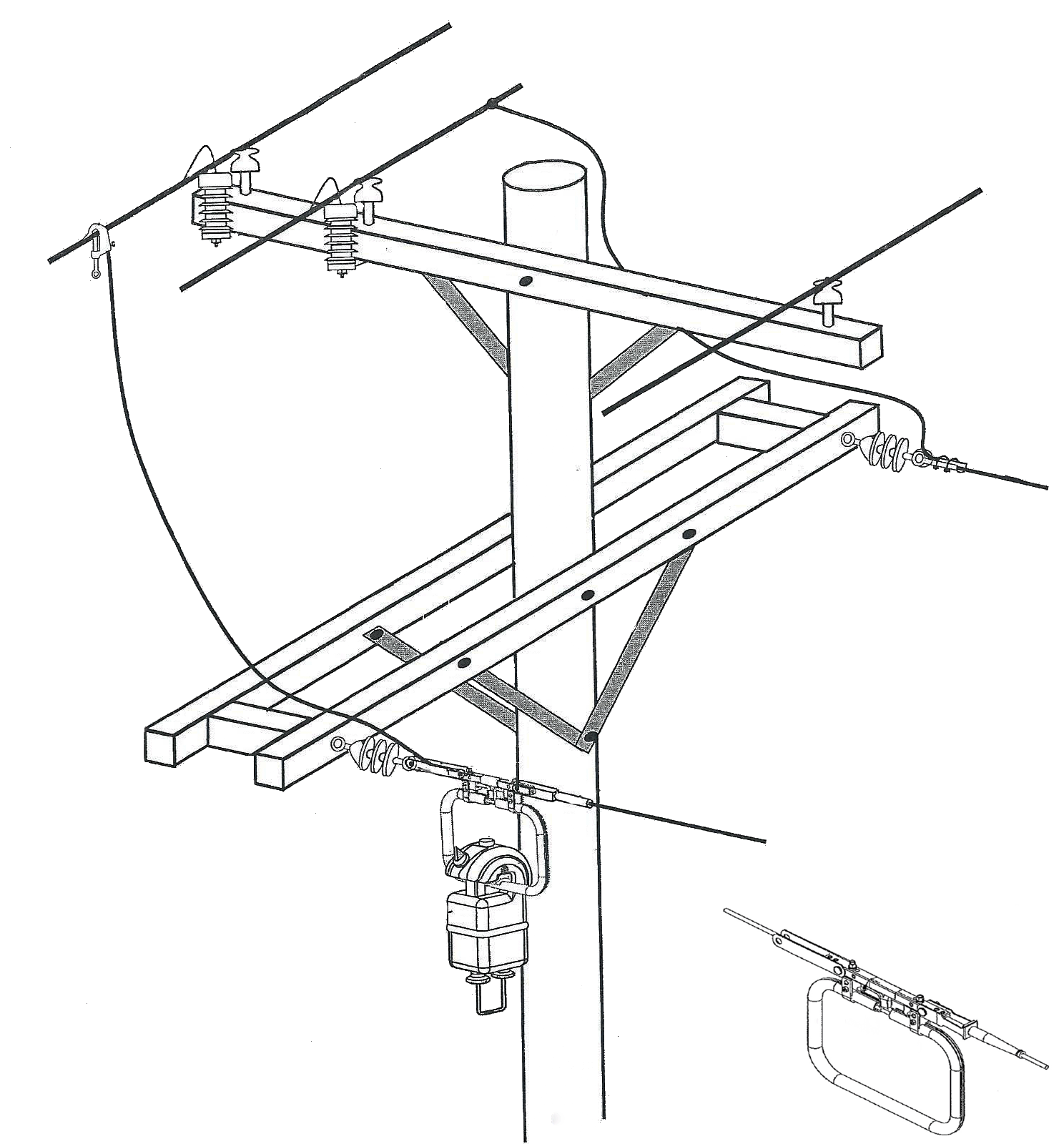 Single deadended low threshold current power supply installed on Phase A
		for measuring current